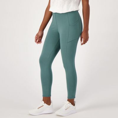 Denim & Co. Women's Petite Leggings 3XP Active Duo Crop Green A571902